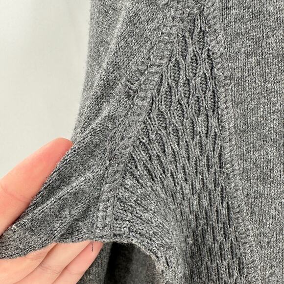 Eddie Bauer Gray Mock Neck Half Zip Pullover Knit Sweater Women's Size Medium - Picture 8 of 12